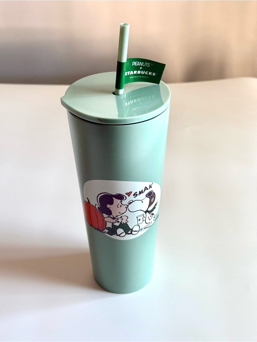 Limited-edition Peanuts™ + Starbucks® stainless steel cold cup featuring Snoopy™